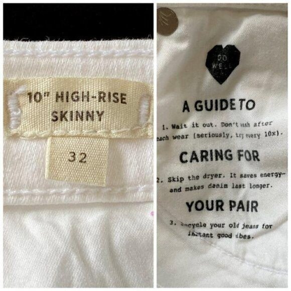 Madewell jeans white 10" High-Rise Skinny Jean size 32 - Picture 11 of 14